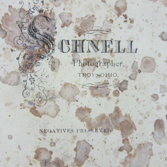 Cabinet Card Photograph Man Suit at Gate Schnell Photographer Troy Ohio Antique - Picture 4 of 15